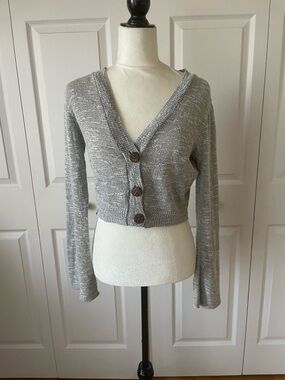 a.n.a Women's Gray Marled Crew Neck Sweater